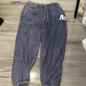 Comfy cotton blue Monmouth university sweatpants size small